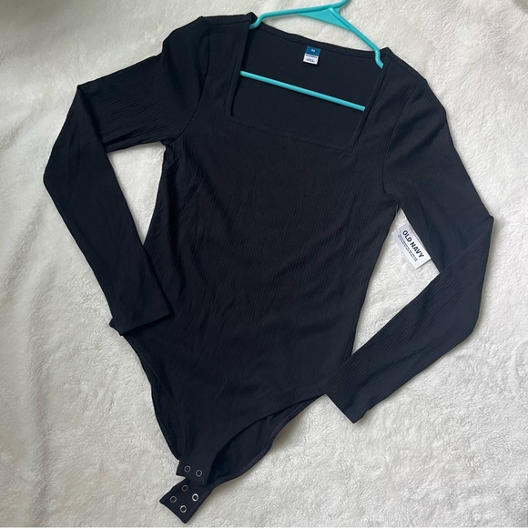 NWT Black Old Navy Bodysuit with Square Neckline - Picture 9 of 10